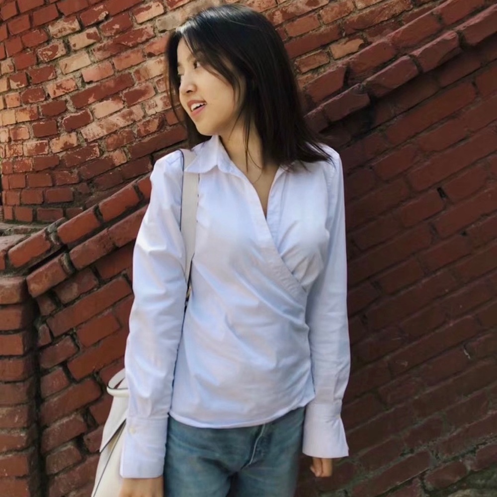 White wrap shirt